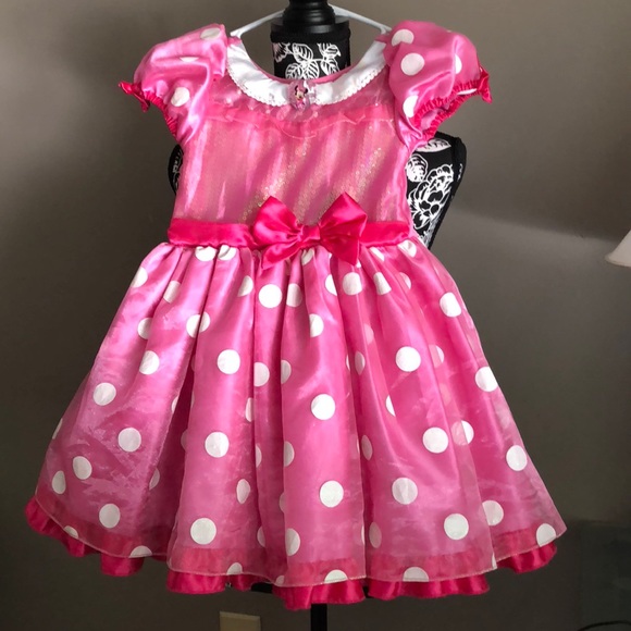minnie mouse pink polka dot dress